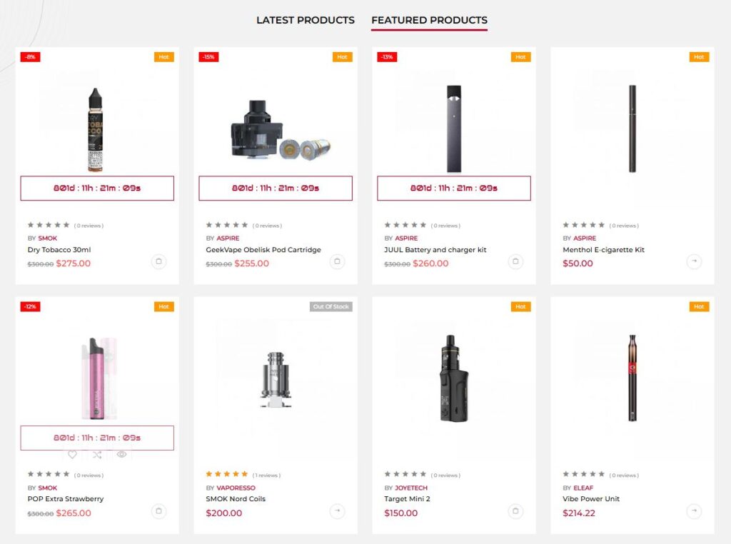WooCommerce vape theme